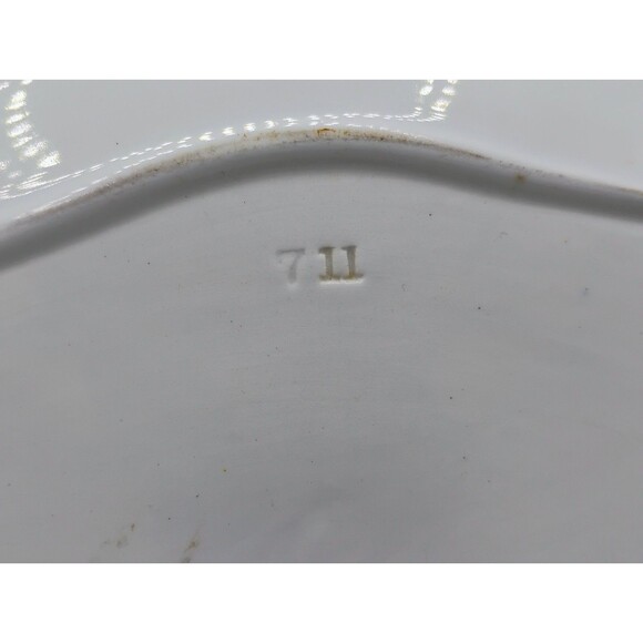 ANTIQUE CONWAY FLOW BLUE OVAL PLATE WITH EXTRAVAGANT PATTERN~10 3/4" LONG X 8" W - Picture 11 of 15